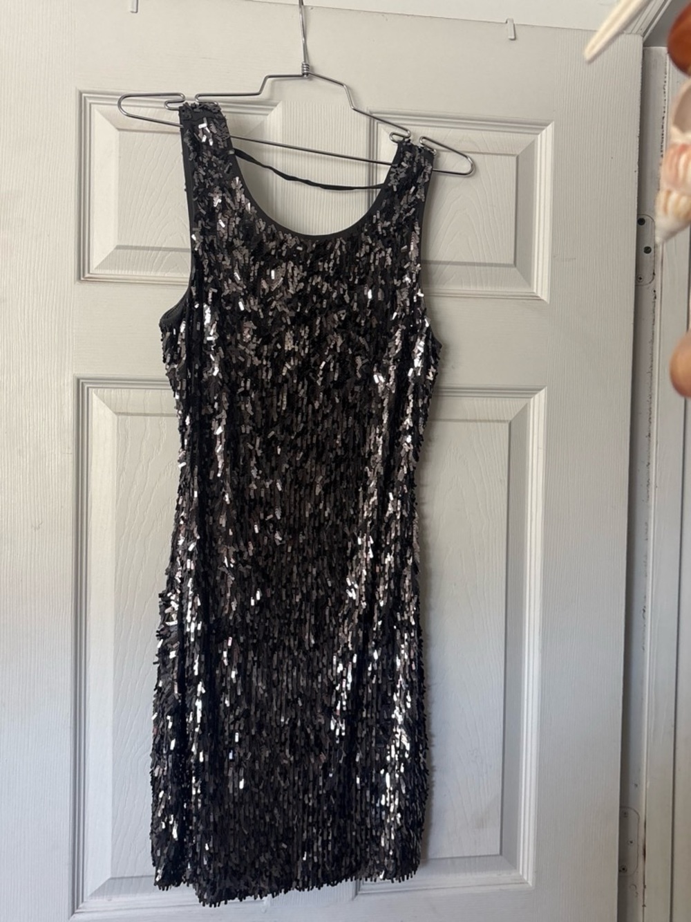 Express Black Sequin Sleeveless Mini Dress